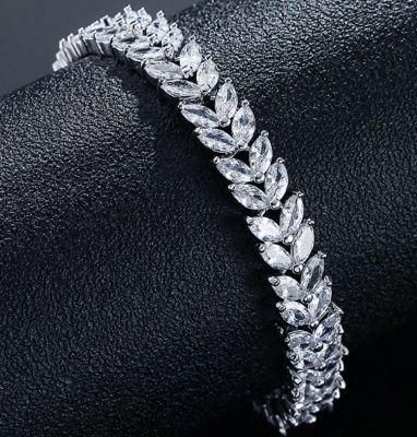 Luxury 18K CZ Bracelet, Wedding Bridal CZ Bracelet