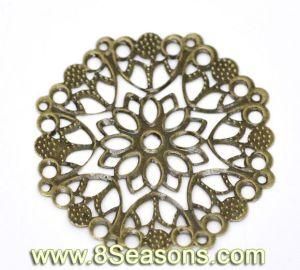 Antique Bronze Filigree Flower Wraps Connectors 50mm (B14744)