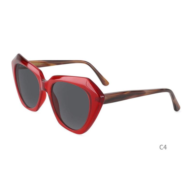 Polygon Shade Injection Acetate Sunglasses Stylish Oversized Sunglasses for Women