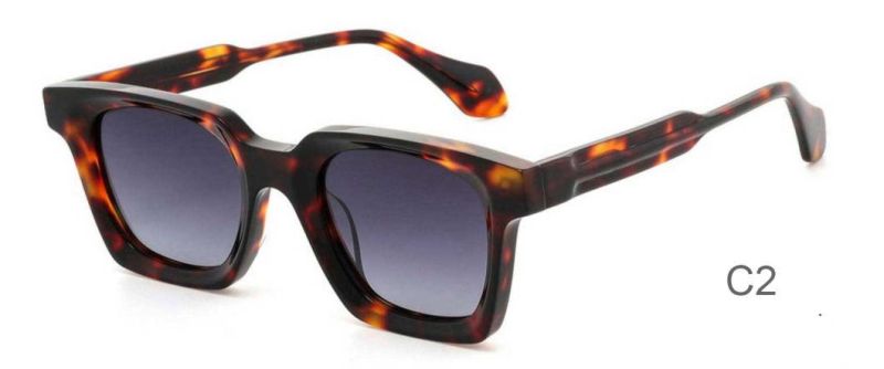 China Wholesale Handmade Acetate Frames Big Square Thick Men Eyewear America Style Unisex Sunglass
