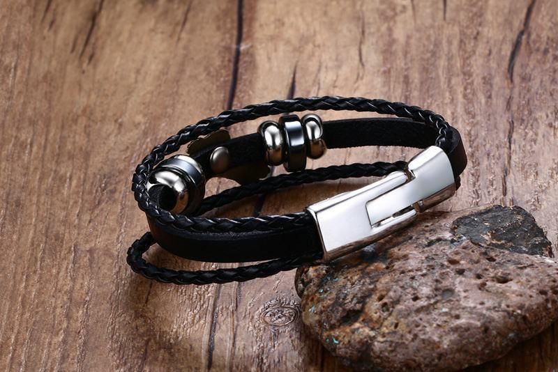 Eagle Braided Leather Rope Men Vintage Bracelet Fashion Jewelry