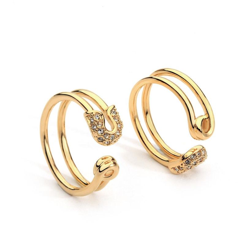 Fashion Jewelry Copper Rings with Shiny Crystal Wedding Ring for Woman