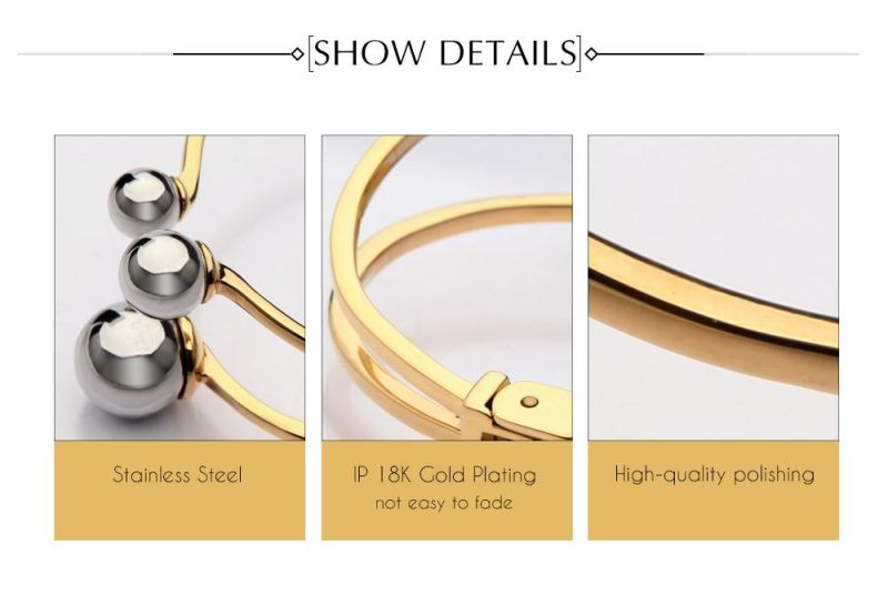 Fashion Jewelry New Arrival Stainless Steel Beautiful Delicate Three Beads Combination Bracelets