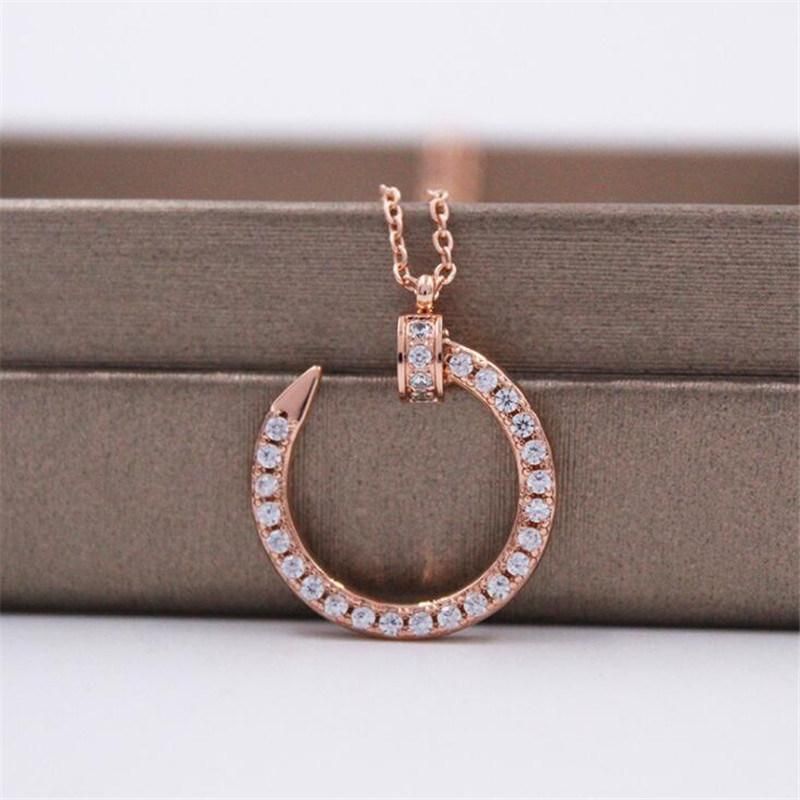 C Letter Design Pendant Necklace Gold Plated Full Diamond Iced out Moon Pendant C Logo Necklace