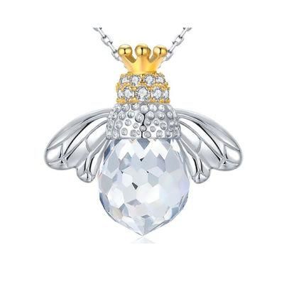 Animal Jewelry S925 Sterling Silver Cute Bee Crystal Pendants Wholesale Jewellery