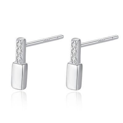 Three Colors Choice Bottle Shaped Silver Earrings Stud