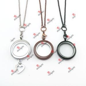 Custom Coffee/Black/Chrome/Chocolate Color Stainless Steel Chain Lockets Sets (CLS60104)