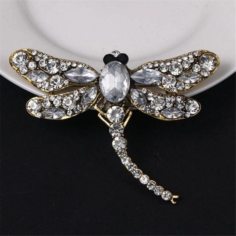 Classical Dragonfly Alloy Crystal Rhinestone Pin Jewelry Brooch