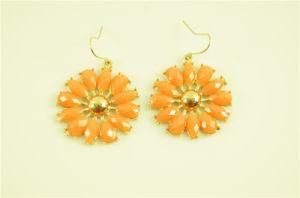 Alloy Flower with Acrylic Stone Earring