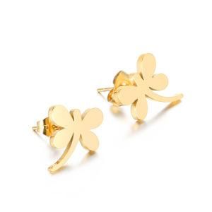 Dragonfly Gold-Plated Stainless Steel Earrings Stud
