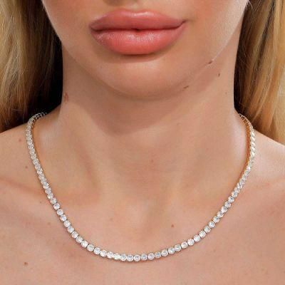 Factory Wholesale Fashion Jewelry Light Luxury Popular Stainless Steel Luxury Square Diamond Zircon Short Necklace Female
