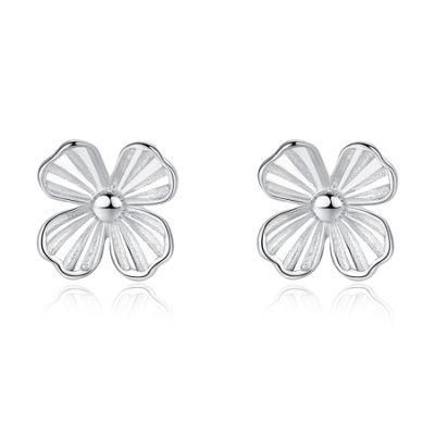 Jewelry Four Leaf Clover Earrings Silver Jewelry Piercing Ear Studs