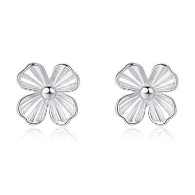 Jewelry Four Leaf Clover Earrings Silver Jewelry Piercing Ear Studs