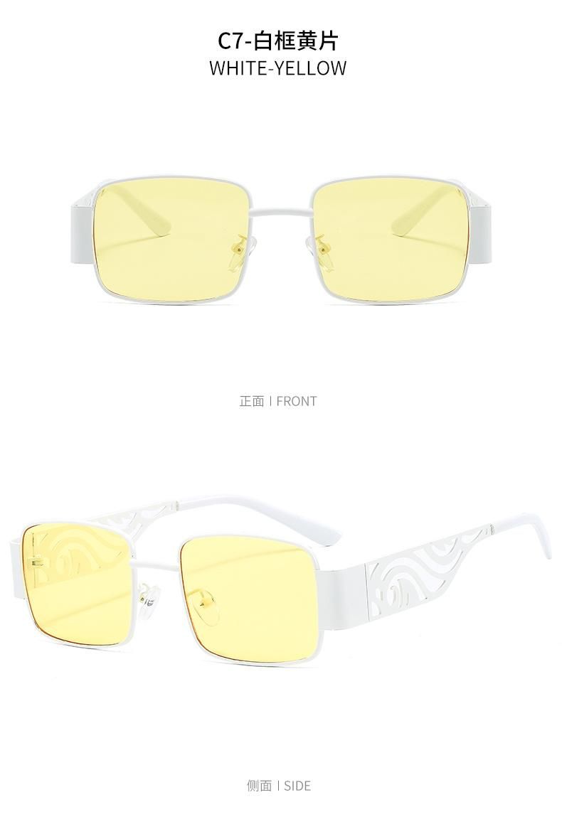 Gold Metal Sunglasses Men UV400 Hollow Decoration Male Square Women Designer Sun Glasses Summer