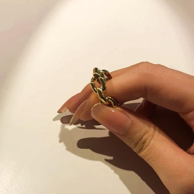 Chunky Gold Plated Link Chain Ring