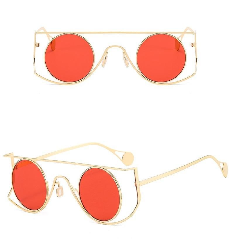 Classic Frame Round Sunglasses Women/Men Brand Designer Alloy Mirror Male Female Punk Sun Glasses