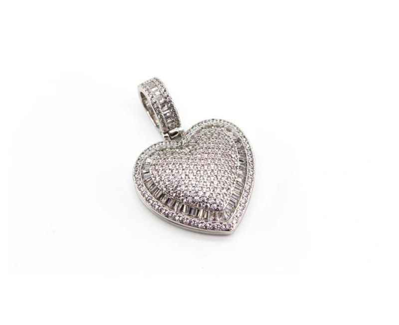 Iced out Hip Hop Cuban Chain Gold Heart Pendant