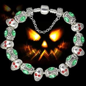 Halloween Gifts Skull Charm Beads Bracelet Jewelry