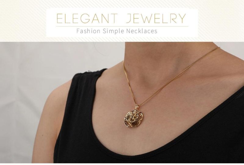 Hot Sale Gold Plated Fashion Jewellery Customize Copper/Stainless Steel Jewelry Flower Pendant Necklace