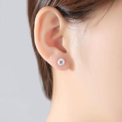 Buttons Shape Ear Stud Solid Fashion Jewellery Earring