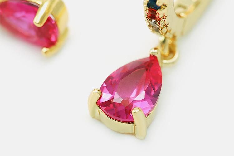 Color Zirconcon Earrings Drop Earrings Pear Shaped Zircon Earring