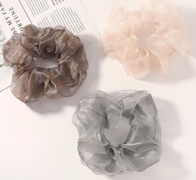 High Quality Classic Large Organza Hair Scrunchies Hair Band