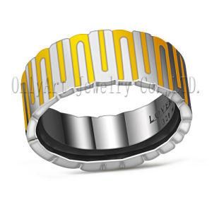 Two Tone Plated 316L Steel New Ring (OATR0353)