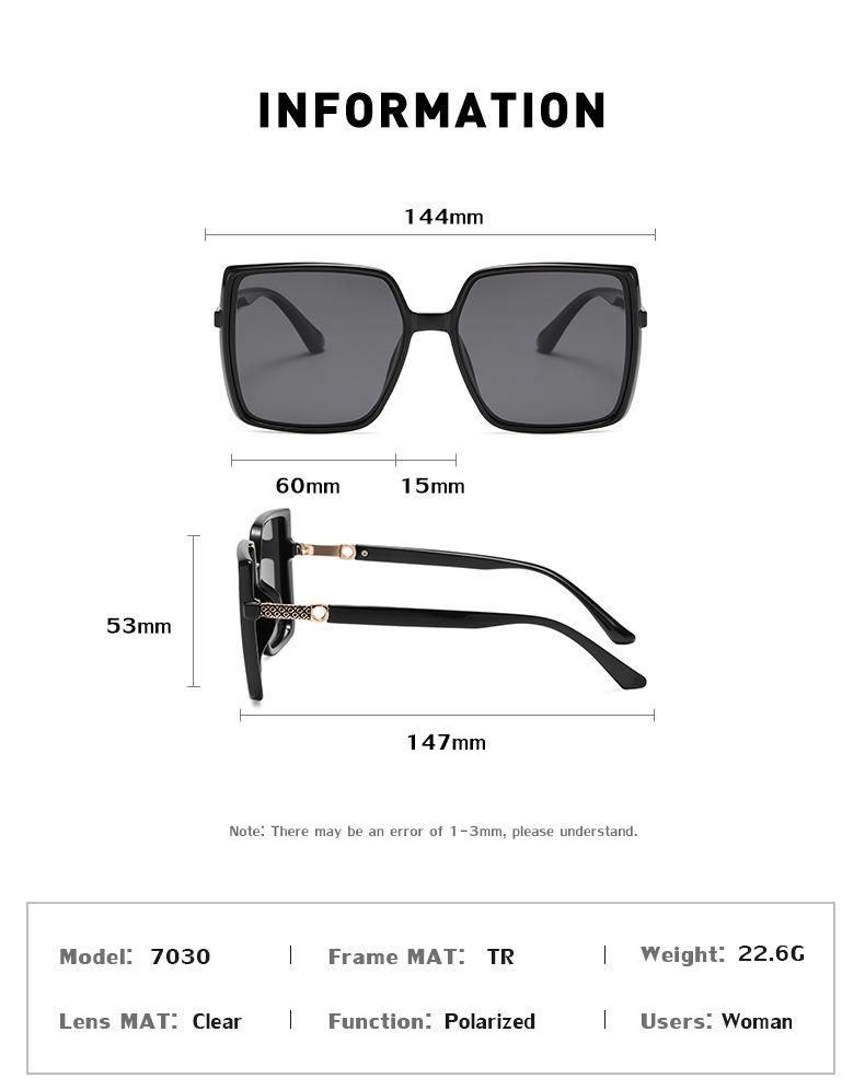 Factory Supplier High Quality Wholesale Fashion Retro Sun Glasses Square Tr90 Frame Polarized Sunglasses