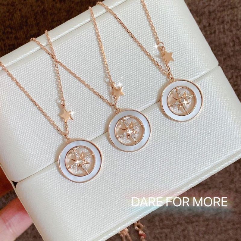 18K Gold Diamond Eight-Pointed Star Light Necklace
