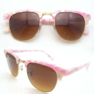 Fashion Clubmaster Designer Acetate Sunglasses with Cr39 Lens