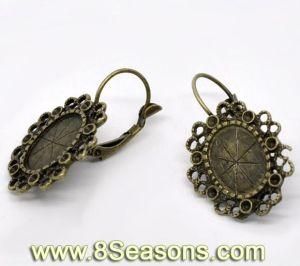 Bronze Tone Earring Wires with Cameo Frame 32x20mm (B11804)