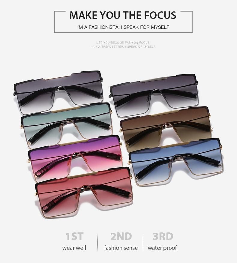 2020 Desinger Square Metal Sunglasses