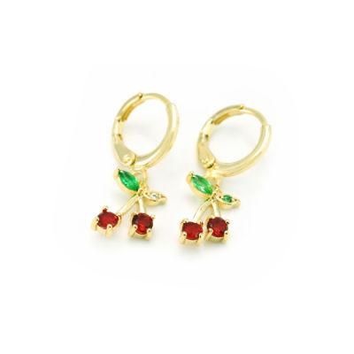 Fashion Drop Earrings CZ Sweet Cherry Earrings