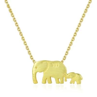 Sterling Sliver 925 Jewelry Mother-Child Elephant Necklace
