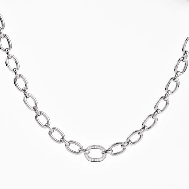 Hand Make Fashion Stainless Steel Jewelry Necklace with High Quality Claw Zircon Gift Jewellery