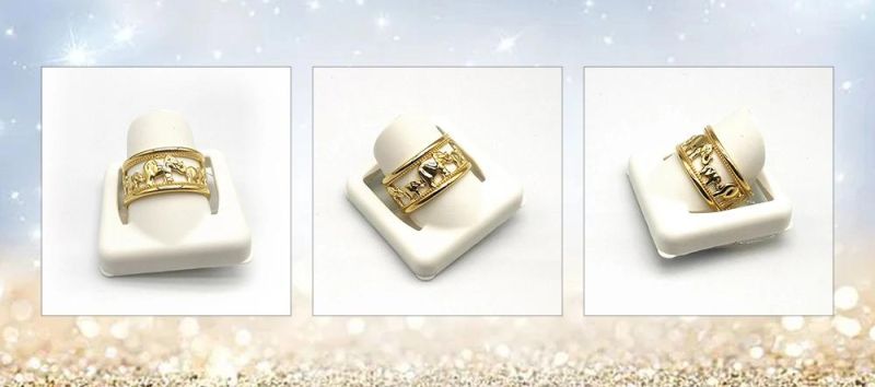 High Quality Gold Color Elegant Circle Finger Ring for Lady