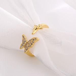 Trend Designed Ladies Jewelry Best Gift Diamond Zircon Butterfly Ring