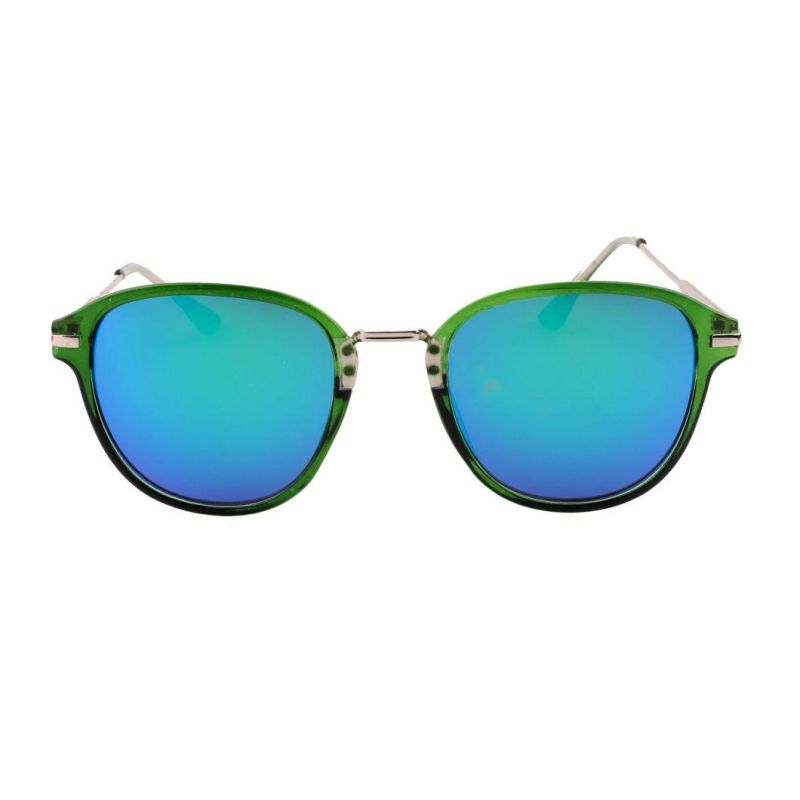 Metal Nose and Temple Green Demi with Green Mirror