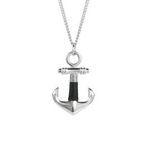 Customised Gold Pleated Jewelry Necklace Pendant Stainless Steel Anchor Chain Necklace Jewelry