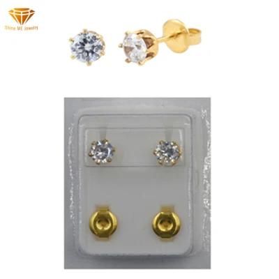 Disposable Painless Ear Piercing Ear Nail Gun Built-in Hypoallergenic Gold Plating 316L Stainless Steel Birthstone Earrings Er5871g