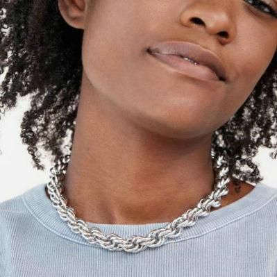 316L Stainless Steel Rope Necklace Chocker Hip Hop Custom Size Available