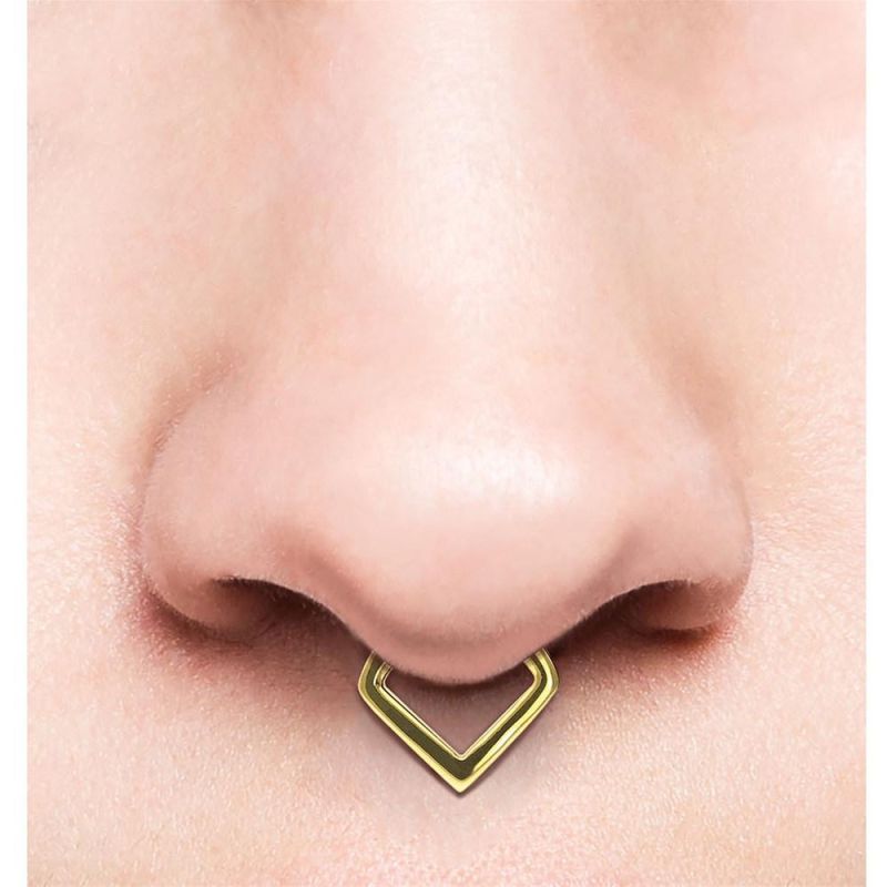 Surgical Stainless Steel Jewelry Septum Ring Nose Ring Earring Body Piercing Jewelry V Shape