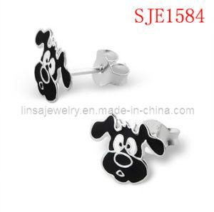 Cute 316L Stainless Steel Dog Design Earrings (SJE1584)