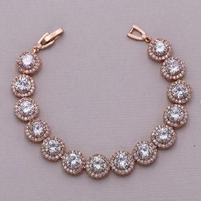 Cubic Zirconia Round Cut Wedding Bracelet for Brides - Genuine Platinum Plated Bridal Jewelry, Wedding Bracelet, Bridal bracelet