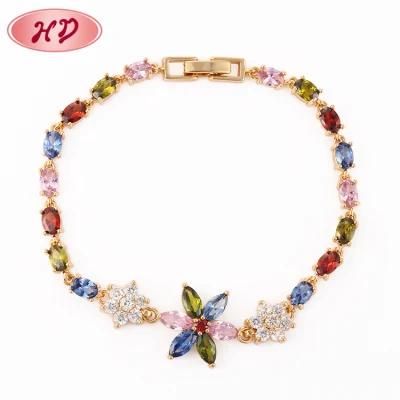 Fashion 18K Gold Plated Jewellery Colorful Bracelet for Women
