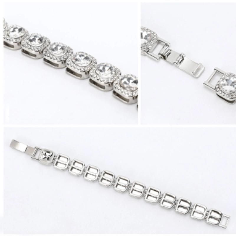 Fashion Jewelry Men Square Zircon Necklace Bling Tennis Necklace Cuban Chain