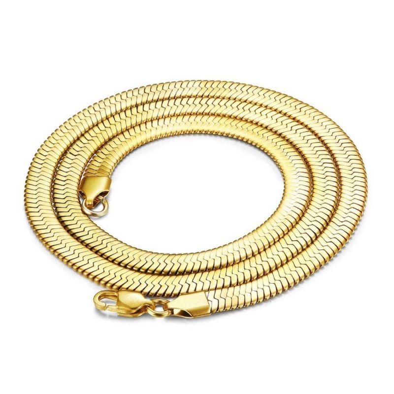 Wholesale Gold Plated Fashion Jewelry Ultra Thin Herringbone Necklace for Costume Jewellery