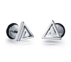Fashion Black/Gold/Silver Triangle Titanium Steel Ear Studs Men/Women Stud Earrings Cool Jewelry Boucle D&prime;oreille