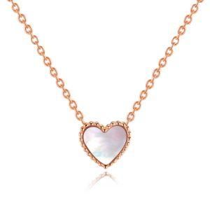 Classical Lacie Heart Pendant Necklace Natural Cowrie Shell Pendant Valentine Day Jewelry for Lovers