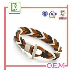 Multi-Color Weaving Split Leather Wrist Bangles